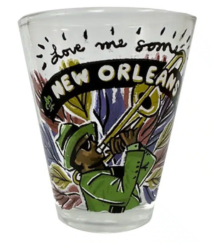 TROMBONE PLAYER SHOT GLASS